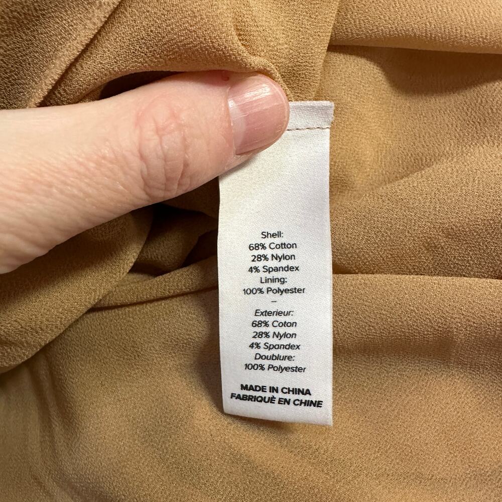 NEW Cinq a Sept Tan Smocked Midi Dress - Picture 7 of 8